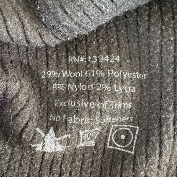 Voormi Full Zip Jacket Coat Womens L Black Pockets Wool Blend Company Logo USA - Picture 7 of 13